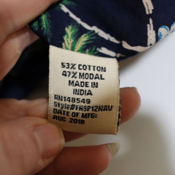 Free Planet Blue and Green Casual Button Down Shirts with Tropical Prints - Picture 13 of 14